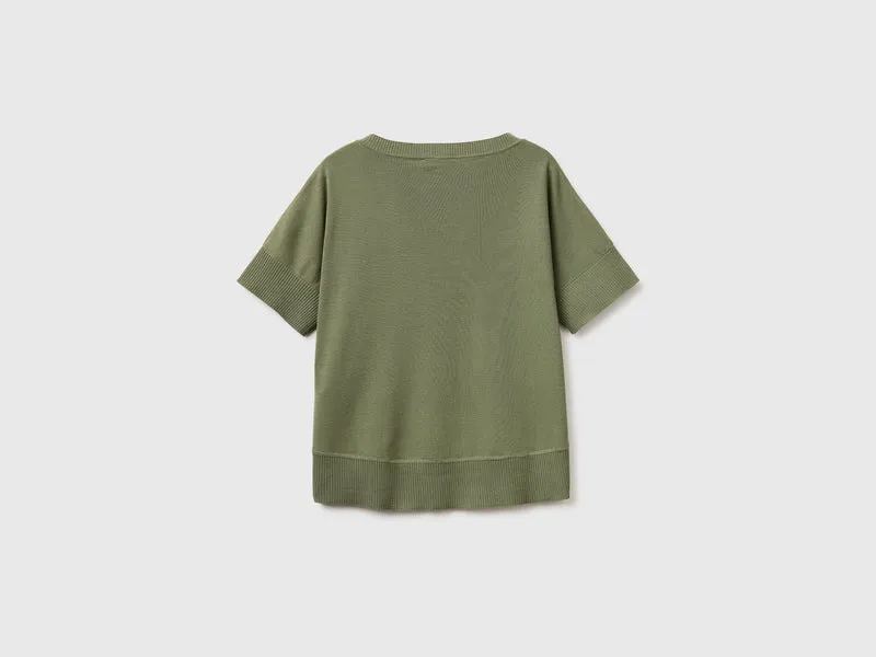 Kurzärmeliger Pullover aus hochwertiger Baumwolle