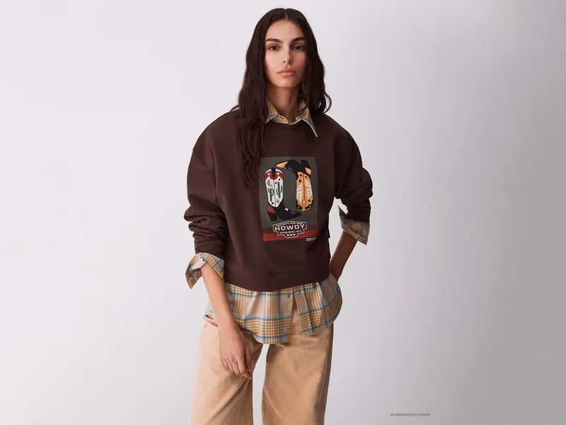 Sweatshirt mit Western-Print
