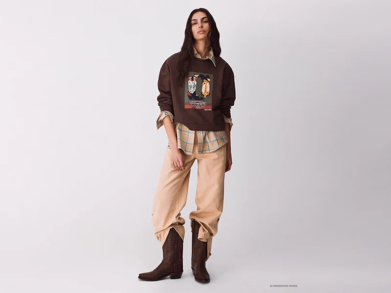 Sweatshirt mit Western-Print