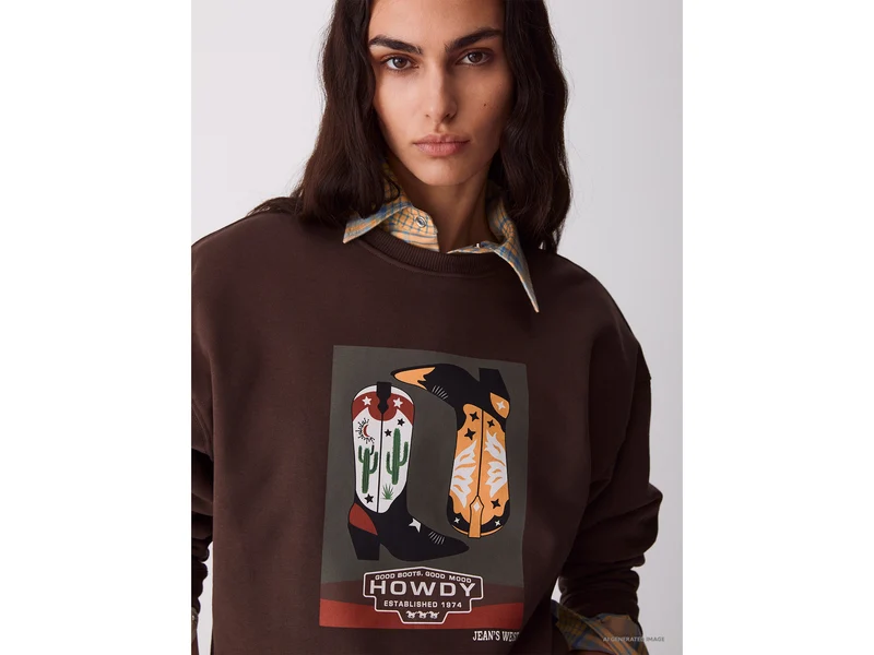 Sweatshirt mit Western-Print