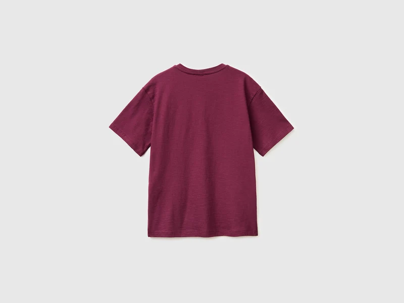 Leichtes Baumwoll-T-Shirt mit V-Ausschnitt