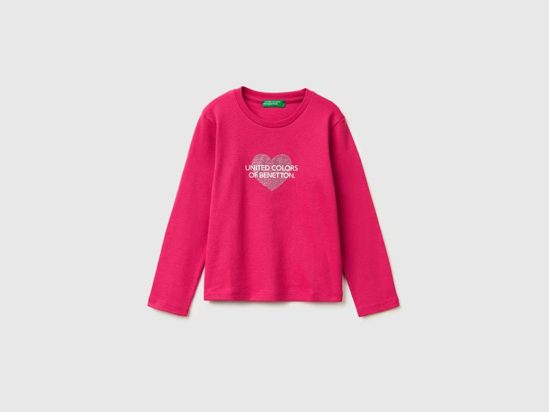 T-Shirt aus Bio-Baumwolle mit Glitzerlogo