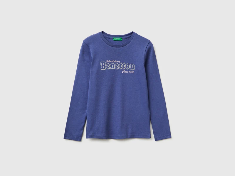 T-Shirt aus Bio-Baumwolle mit Glitzerlogo