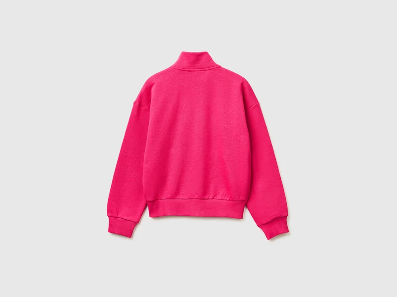 Sweatshirt mit Reißverschluss und Aufdruck