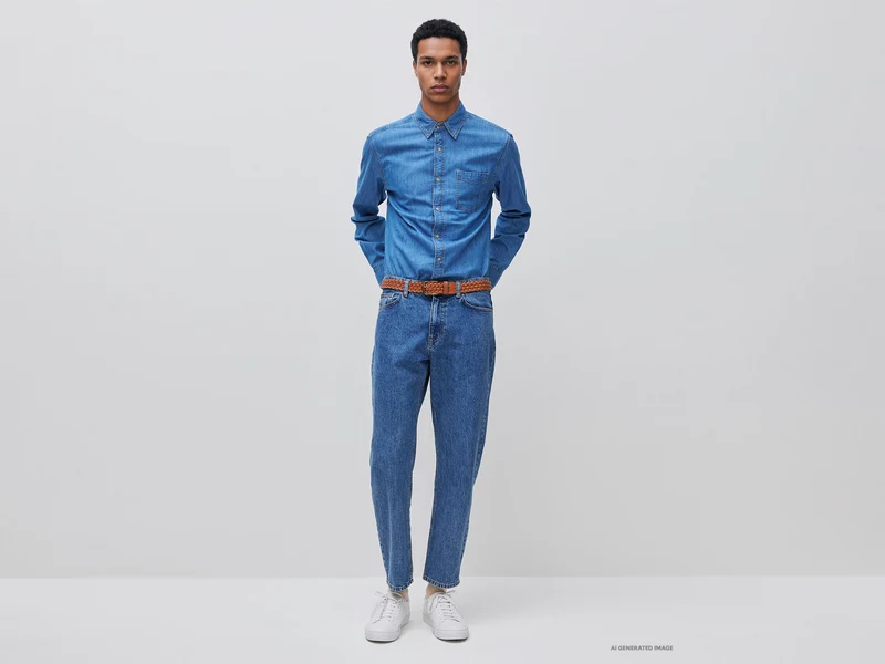 Jeans mit entspannter Passform und Bleicheffekt
