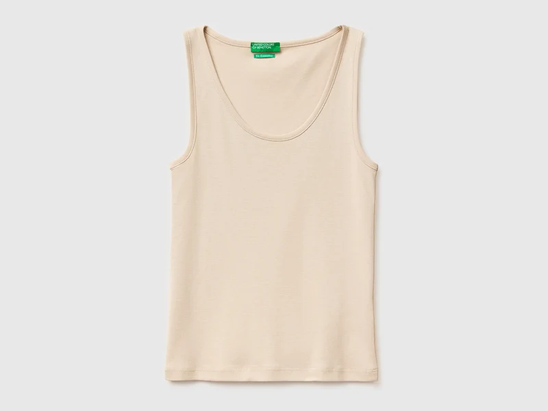 Schmal geschnittenes, geripptes Tanktop