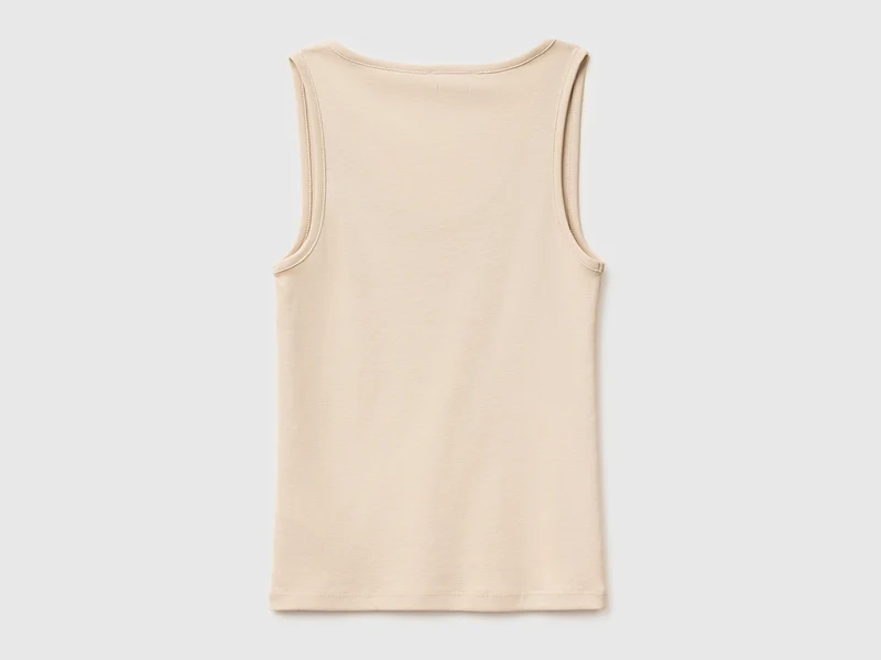 Schmal geschnittenes, geripptes Tanktop