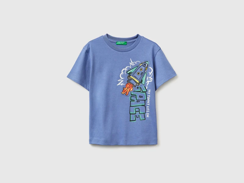 T-Shirt mit Aufdruck und Applikation