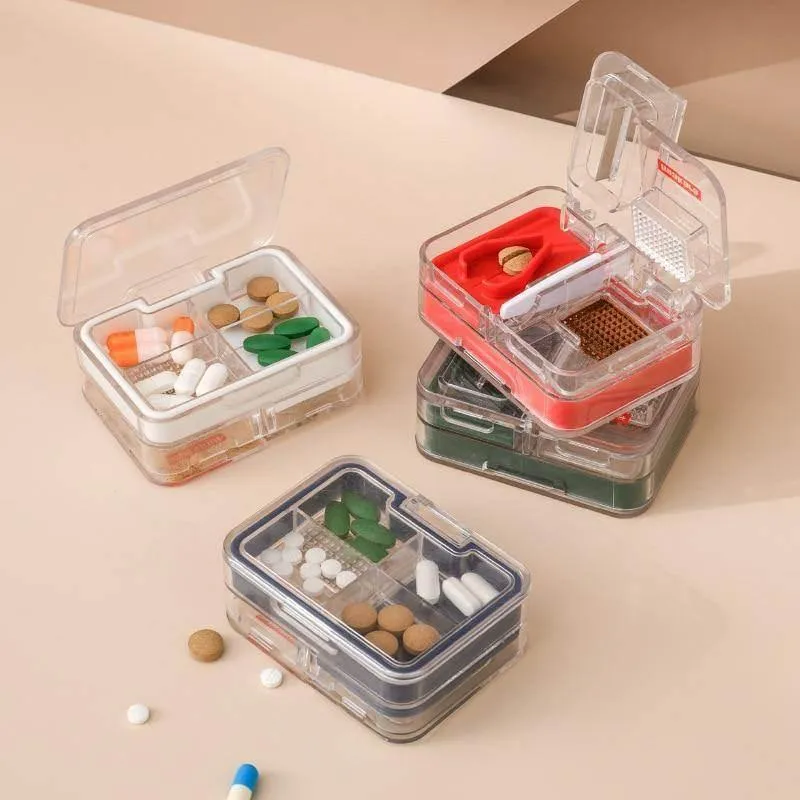 Mini Pill Cutter - Portable Medicine Organizer with Storage Box