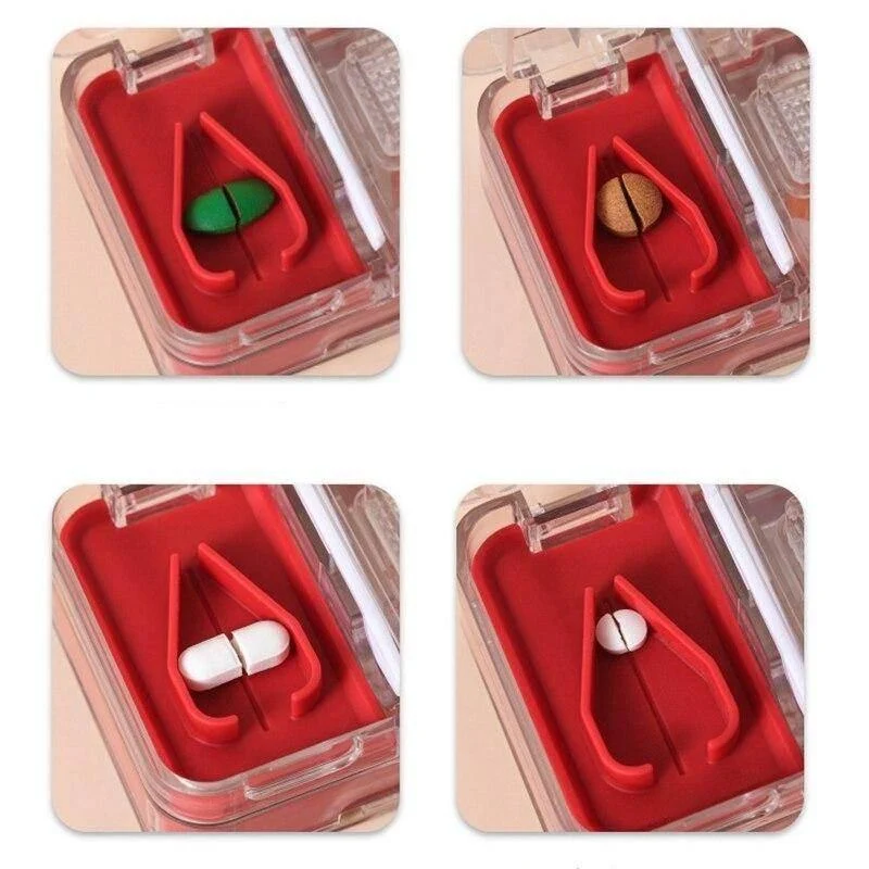 Mini Pill Cutter - Portable Medicine Organizer with Storage Box