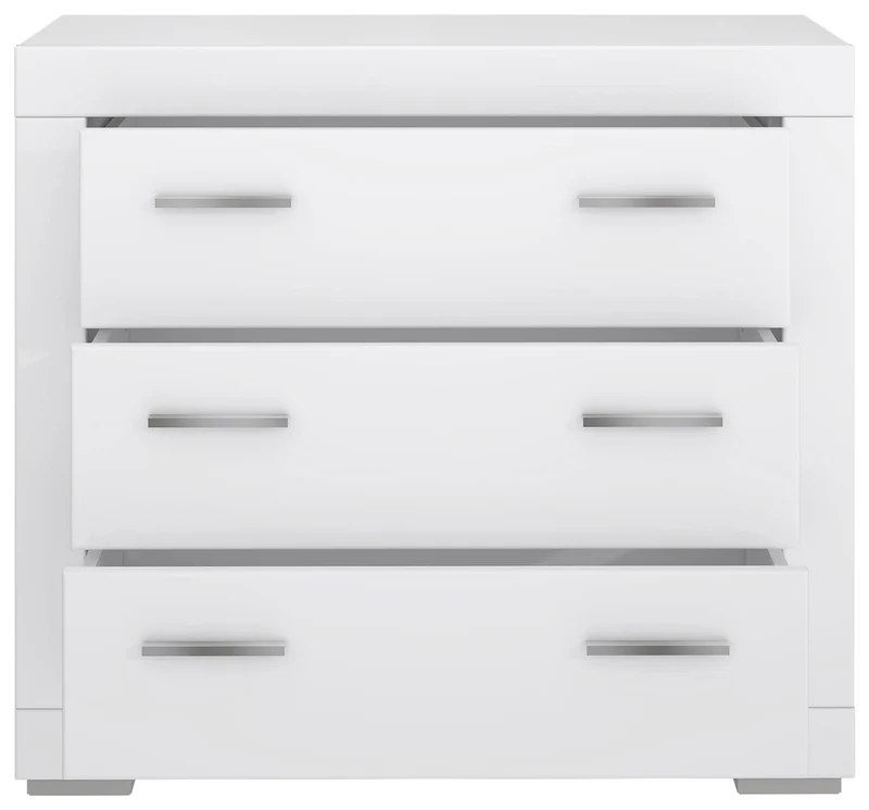 Schubladenkommode SNOW Kommode mit 3 Schubkästen Weiß